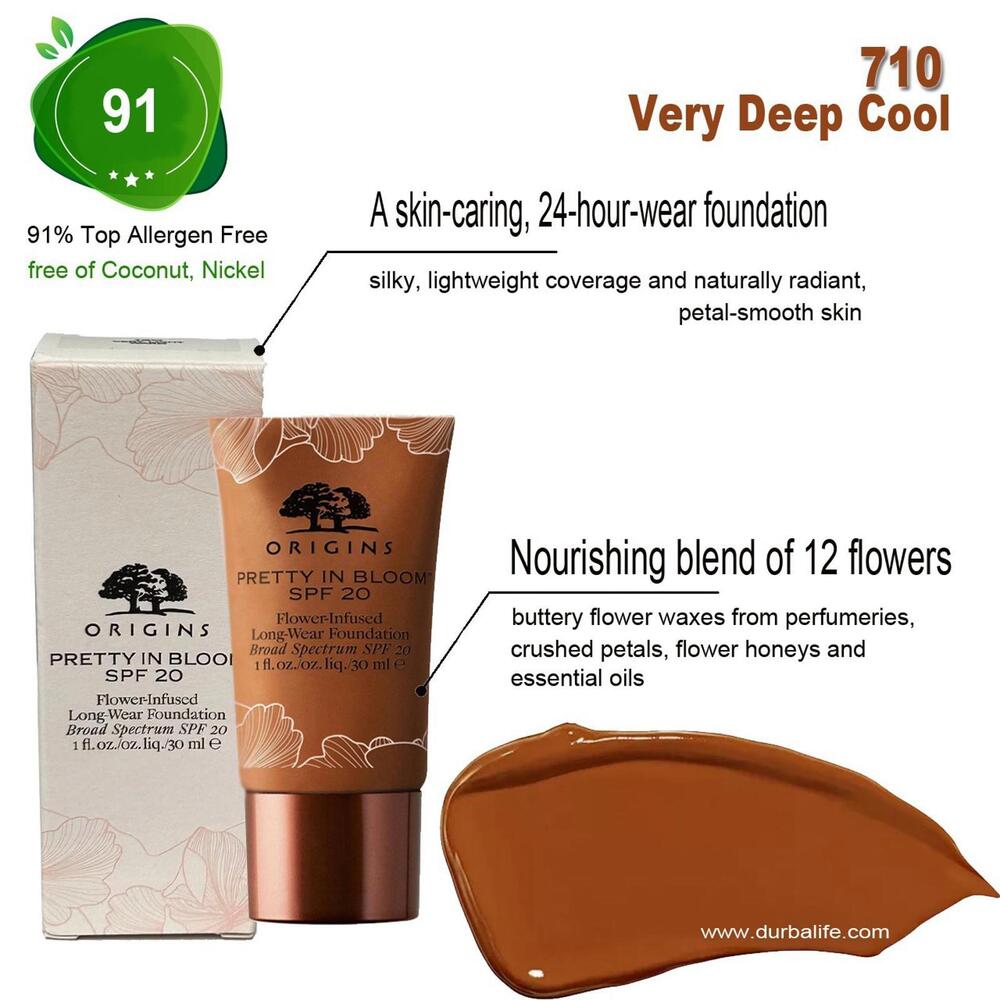 Origins Pretty In Bloom SPF 20 Long Wear Foundation 30ml - Very Deep Cool 710